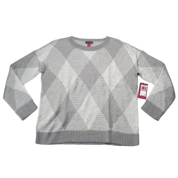 Vince Camuto Vivid Hues Argyle Classic Fit Womens Pullover Sweater - Picture 2 of 9